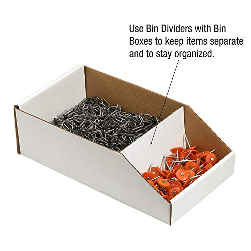 Image of Box USA BBIND8 Corrugated Bin Dividers, 8 inch, Oyster White (Pack of 100)