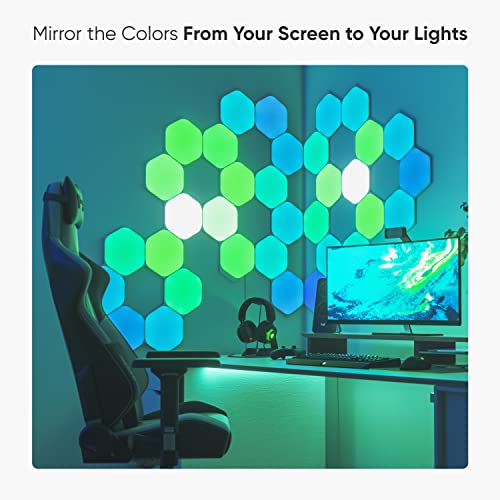 Nanoleaf Shapes Wifi And Thread Smart Rgbw 16M+ Color Led Dimmable Gaming And Home Decor Wall Lights Smarter Kits Hexagons Smarter Kit (7 Pack) #TOP3
