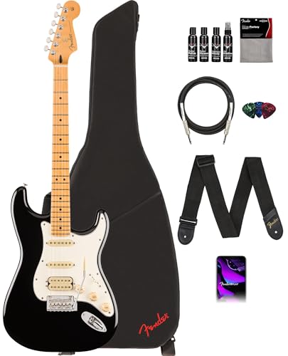 Fender Player II Stratocaster HSS - �u���b�N �o���h�� �M�O�o�b�O�A�X�g���b�v�A�P�[�u���A3�p�b�N�s�b�N�A�M�^�[�N���[�j���O�L�b�g�t��