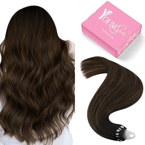 YoungSee Micro Loop Hair Extensions Real Human Hair Brown Micro