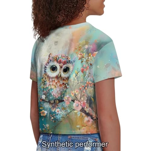 Image of 4th of July Shirt for Girls 7-8 Years US Flag Crop Tops Kids Outfit Independent Day Graphic Tee-