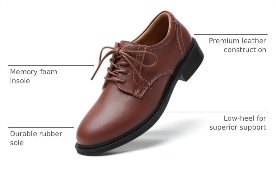 Image of Oxford Shoes for Women Black Formal Lace up Flats Dress Saddle Work Office Ladies Business Casual Dressy Shoes