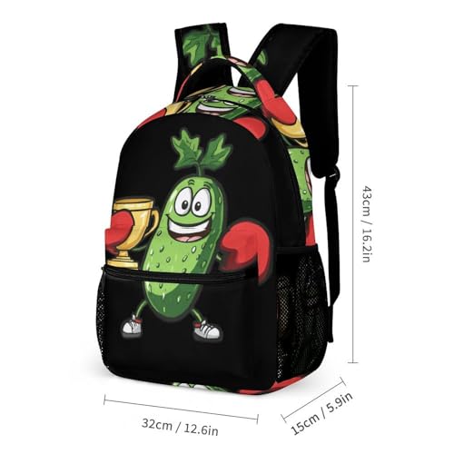 Boxing Winner Pickle 3 PCS Backpack Set Casual Daypack with Insulated Lunch Bag & Pencil Case2