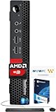Lenovo ThinkCentre Mini Desktop w/Keyboard & Mouse, 16GB DDR4 RAM, 128GB SSD Drive, AMD Processor, Dual-Display Support, Wi-Fi, Bluetooth, USB, RJ-45, Windows 11, Business-Grade, WOWPC Recovery USB