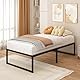 Yicensen Metallbett 90x190 cm mit Lattenrost Metall 41cm Höhe Bettrahmen Einzelbett Stabiles Leichte Montage, Schwarz