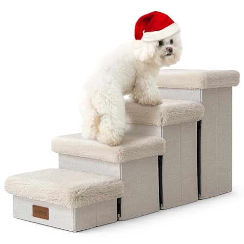 Dog Stair for Small Dogs with Storage, 17.7