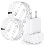 iPad Pro Charger, 2Pack 10 ft iPad Charger Fast Charging, 20W USB C Charger with USB C to C Cable for iPad Pro 12.9 in 6th/5th/4th/3rd Gen,iPad Pro 11 in 2022/2021, iPad Air 5th/4th Gen,iPad Mini 6th