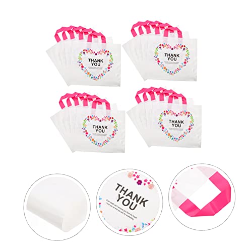 50pcs Reusable Shopping Bags Handles Thickened Portable Garment Storage Holders for Parties Weddings and Picnics Decorative Present Wrap Bags Delicate Floral Pattern3