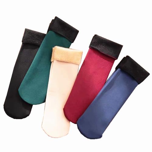 ASGRADO 6Pares Calcetines Termicos de Mujer Calcetines de Invierno para Regalo Talla única(35-40) (6Pares)