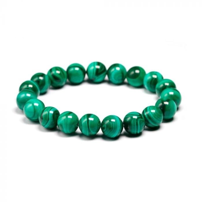 Malachite 8MM Round Gemstone Stretchable Bracelet For men women with Lab Certificate-image-12