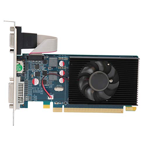 VBESTLIFE Tarjeta Gráfica HD7450 de 2 GB, GPU DDR3 de 64 bits, 600 MHz, Tarjeta de Vídeo para Juegos de PC de Escritorio PCIE 3.0 con Puertos HDMI, DVI, VGA, Compatible con DirectX 11