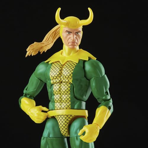Image of Marvel Legends Series Loki 6-inch Retro Packaging Action Figure Toy, 3 Accessories