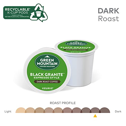 Image of Green Mountain Coffee Roasters Black Granite, Keurig Single Serve K-Cup Pods, Espresso Style Dark Roast, 72 Count