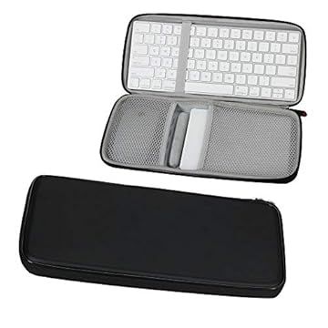 Hermitshell Capa rígida de viagem para teclado Apple Magic MLA22LL/A + Trackpad 2 MJ2R2LL/A + mouse Bluetooth (PU, preto)