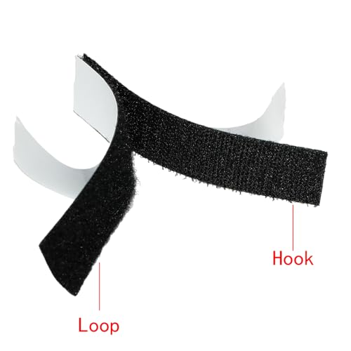Image of 20 Sets 1x4 Inch Hook and Loop Strips with Adhesive, Heavy Duty Fastener Double Sided, for Home and Office Use,Instead of Holes and Screws, Black