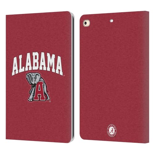 Head Case Designs Officially Licensed University of Alabama UA Campus Logotype Leather Book Wallet Case Cover Compatible with Apple iPad 9.7 2017 / iPad 9.7 2018