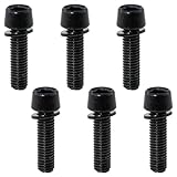 Heyous 6PCS M5x18mm Bicycle Handle Part Bicycle Lever Bolt Black Tapered Head Bolt with Washer Suitable for Bicycle Handlebars Front Pull Rear Rests