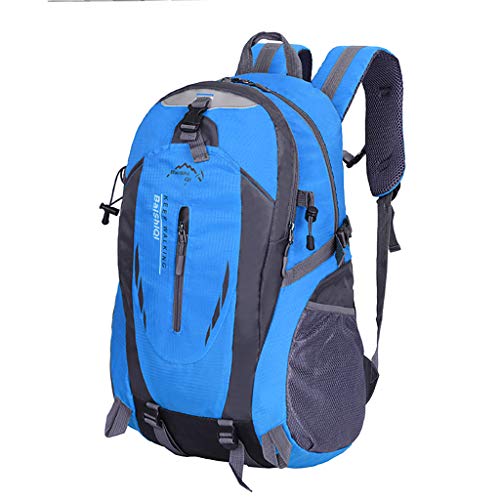 Haluoo Outdoor Sport Bacpack, Lightweight Durable Large Capacity Cycling Hiking Backpack Water Resistant Travel Rucksack Camping Mountaineering Climbing Dayback for Women Men Couples 60L (Blue)
