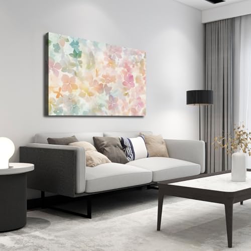 Tableau aquarelle de fleurs pour chambre de fille romantique