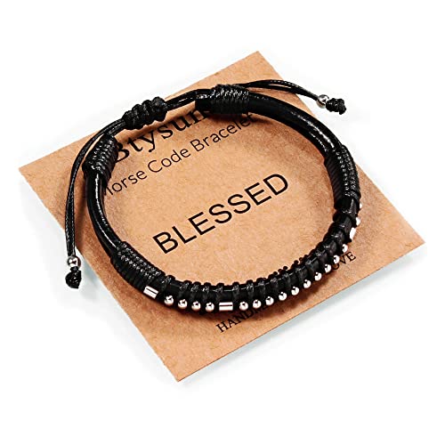 Inspirational Gifts for Men Morse Code Bracelets Mens Bracelets Graduation Gifts for Him Fathers Day Adjustable Leather Bracelet Motivational Birthday Annivesary Jewelry Stocking Stuffers for Men