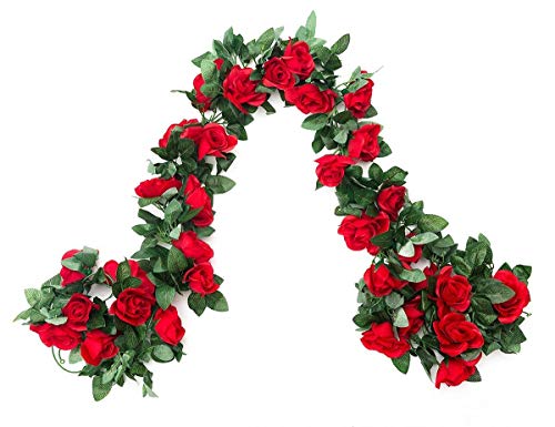 2-Pack-16FT-Artificial-Rose-Vine-Flowers-Plants-Fake-Flower-Vine-for-Wedding-Home-Garden-Craft-Art-Decor-Valentines-Day-Mothers-Day-Party-Decoration-Red