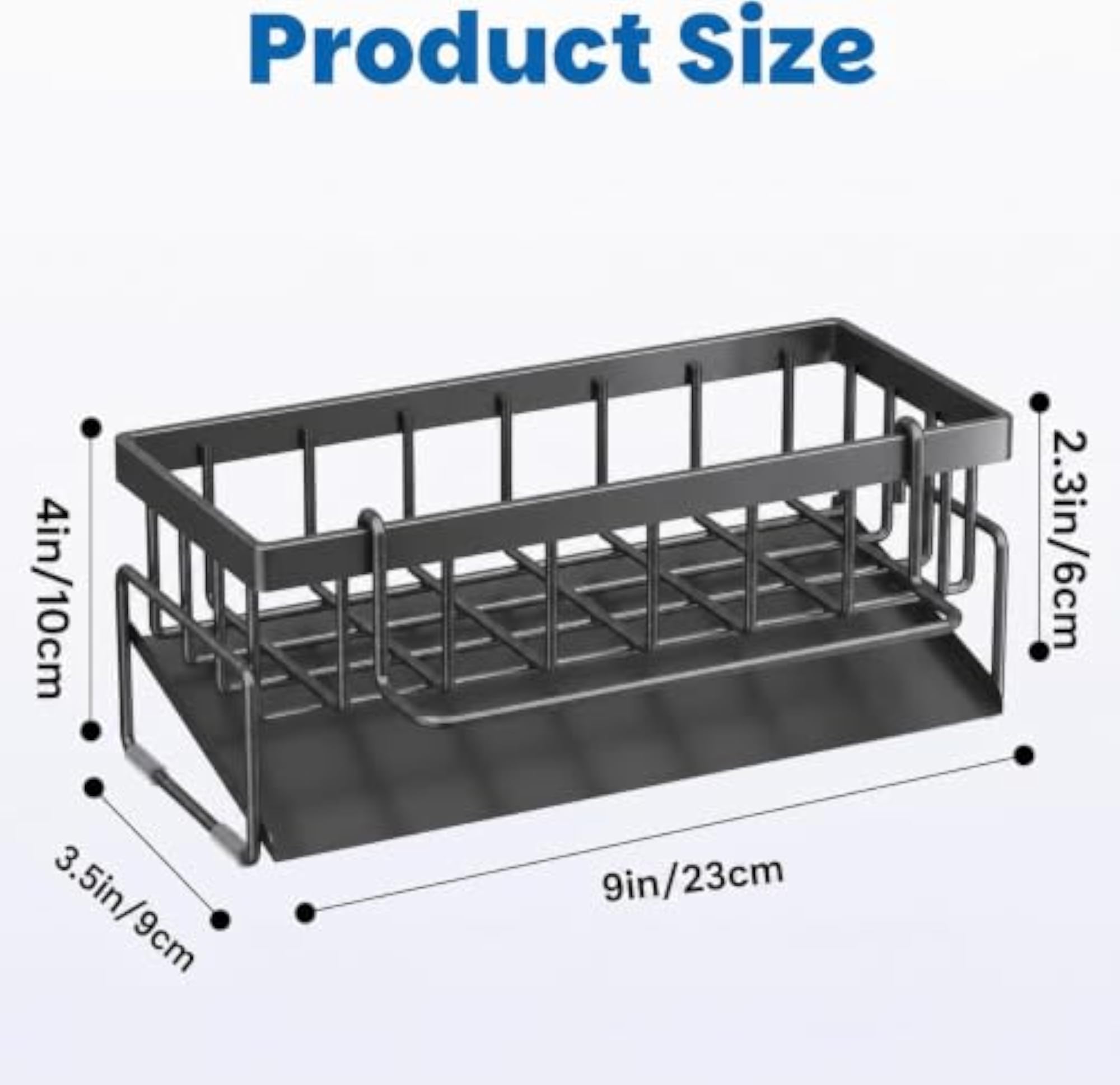 Metal Sponge Holder for Kitchen, Auto-Draining Organizer