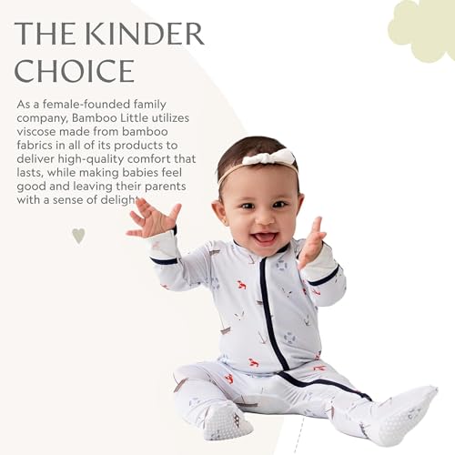 Image of Bamboo Little Soft Baby Footie Pajamas, Baby Clothes, Newborn Sleepers, 95% Viscose and 5% Spandex, 0-24 Months