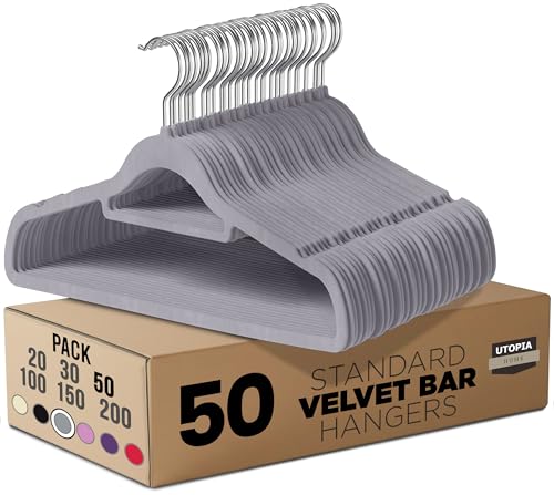 Utopia Home - Antirutsch-Kleiderbügel aus Samt - rutschfeste und...