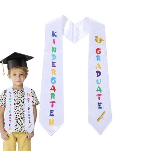 Miniatura 5 de Estola De Graduación 2023: Lindo Satén Estampado Para Graduados De Preescolar, Faja Con Extremo En Ángulo Para Jardín De Infantes, Accesorio De Recuerdo Conmemorativo, Ropa Para Ceremonia Escolar, Buf