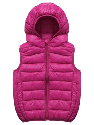 Kids Boys Sleeveless Puffer Vest Hooded Waistcoat Gilet Girls Padded Zipper Jacket Coat Outwear with Pockets3