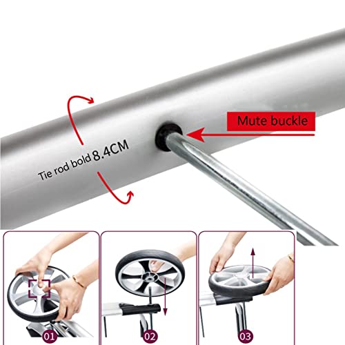 ASDFGHT Trolley Einkaufstrolley Ziehwagen Klappbar Zusammenklappbar Mit Sitz, Vergrößerte und Verdickte Aufblasbare Gummiräder, Abnehmbare 55Liter Tasche (Size : E) – Bild 4