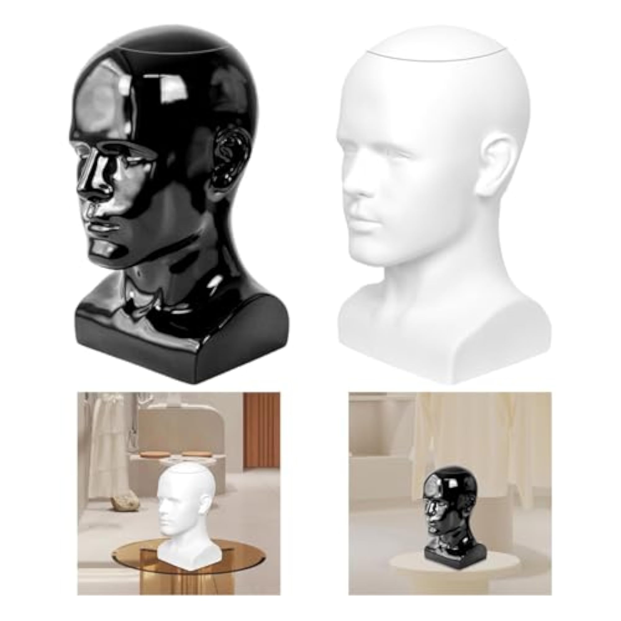 Bald Mannequin Head for Wig Display and Headphones