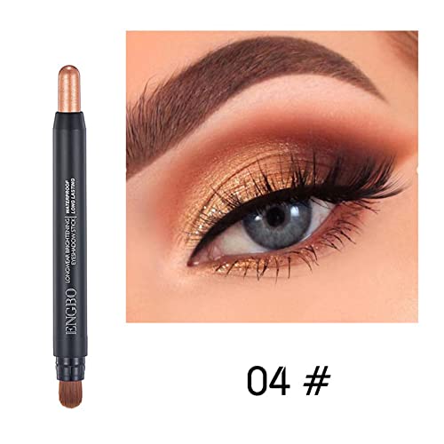 Volksrose 6Pcs Eyeshadow Stick Set, Shimmer Eye Shadow Crayon Set With Soft Brush, Waterproof Long Lasting Eyeshadow Brightener Pencil, Pearly Sparkle Glitter Eyeshadow Pencil Makeup Set For Eyes #TOP4