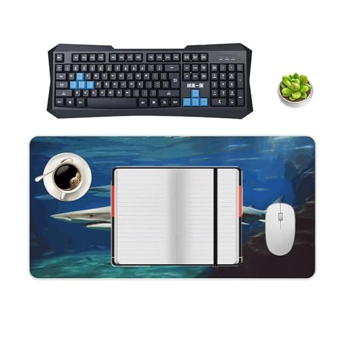 Two White Sharks Desk Pad con base de goma 30x60 cm miniatura 4