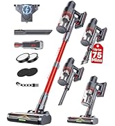 XenonLab Cordless Vacuum Cleaner, 75Mins/55KPa/650W Self-Standing Vacuum Cleaners for Home, with ...