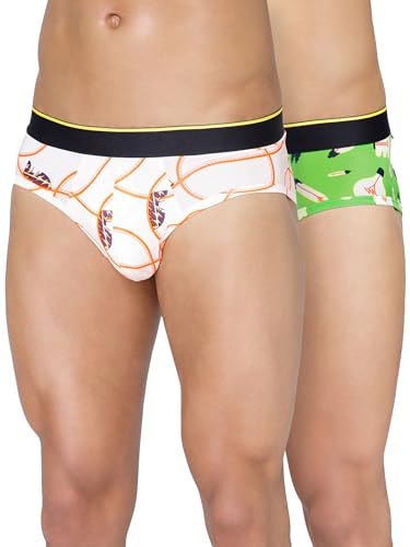 Image of Bummer Men's Printed Micro Modal Briefs Underwear | Ultra Soft & Breathable | Combo Pack of 2