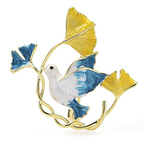 Broche oiseau émail pour illuminer votre veste en coton au quotidien