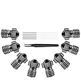 iMetrx 8PCS E3D V6 3D Printer Nozzles Set,0.4MM Hardened Steel Nozzles+Stainless Steel Cleaning Kit,Non-Clogging Extruder Nozzle for Prusa i3,Anycubic i3 mega