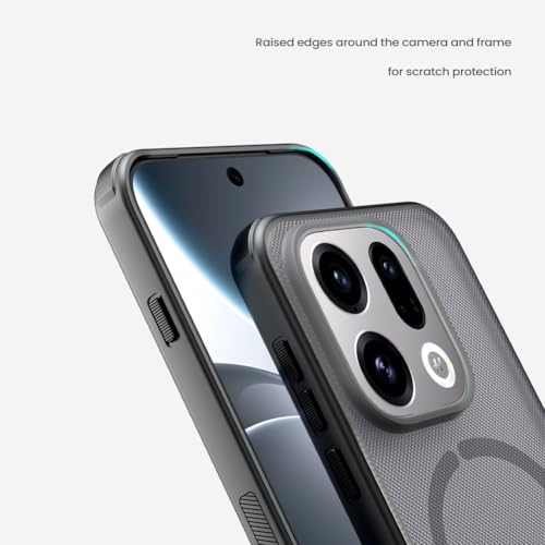 Image of PRITO Nilkin Slim Magnetic Matte Series case for Oppo Find X9 (X9), MagSafe Magnetic, Shockproof and Scratch-Resistant, Lightweight Case (Transparent Black, Find X9)
