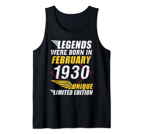 Cumpleaños Febrero 1930 Edición Limitada Regalo February Camiseta sin Mangas