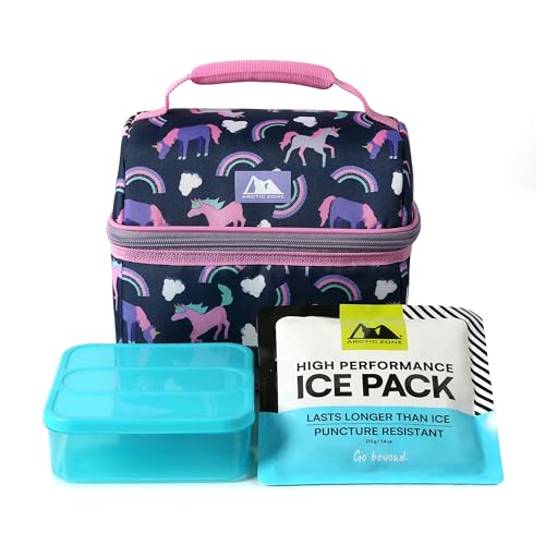 Arctic Zone Kids Lunch Bucket Combo with 210g Ice Pack and Sandwich Container, Unicorn Princess