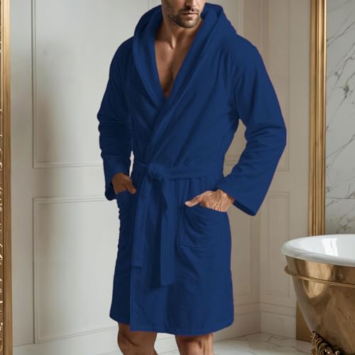 Nada Home Unisex Bademantel aus Mikrofaser für Damen und Herren – Fitness, Sport, Reisen – Mit Kapuze, Taschen und Gürtel mit Schlaufen – Schnell trocknend, leicht und platzsparend