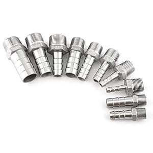 Hilitand Edelstahl Schlauchfitting mit Gewinde 1/8-3/4 Zoll