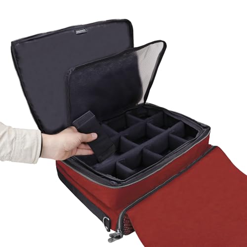 Image of ENHANCE Collector's Edition MTG Bag fits Deck Boxes, Top Loader Binder, Commander Deck, & More TCG Accessories - TCG Travel Bag with Card Defender Screen, Customizable Interior (Dragon Red)