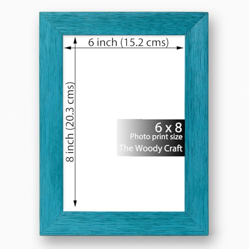 Image of Photo Frame 6x8 inch | Table Photo Frame For Desk Or Shelf Use | Wooden Frame That Enhances Home Interiors | Classy Blue Frames For Wall Decor | Best Birthday Photo Frames