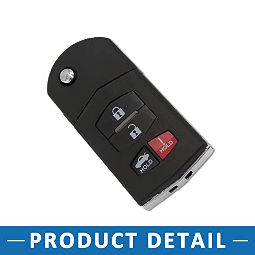 Funda BBM4-67-5RY de alta calidad para llave inteligente Mazda 3 con acabado negro 6