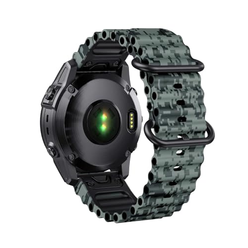 [PLYYQZM] 22mm 26mm�V���J�Q���x���g.Gar min �ɍ��� Fenix 8/E/7/7X/5/5Plus/6/6Pro�u���X���b�g,Forerunner 965 Instinct/Enduro�u���o���h�p�ɓK�p(Digital Camo