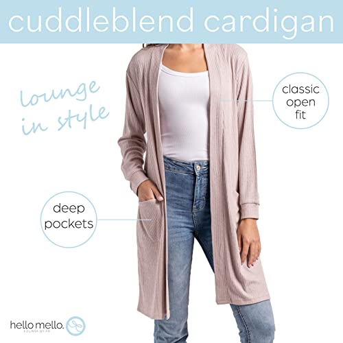 Hello Mello Lounge Cardigan Classic Soft Lightweight Open Front Sweater for Women, Girls2