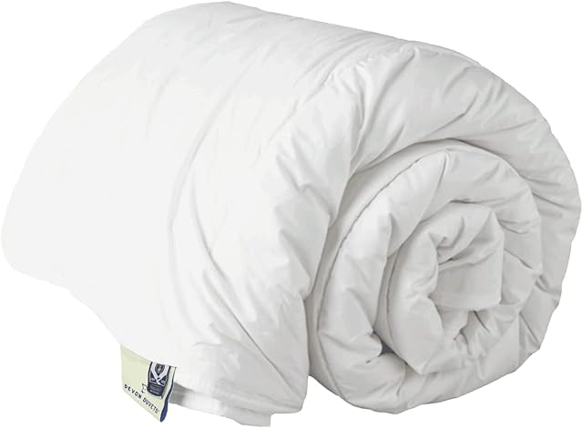 Devon Duvets Double Wool Duvet Summer 300 gsm Lightweight 4-7 TOG British Handcrafted (White)