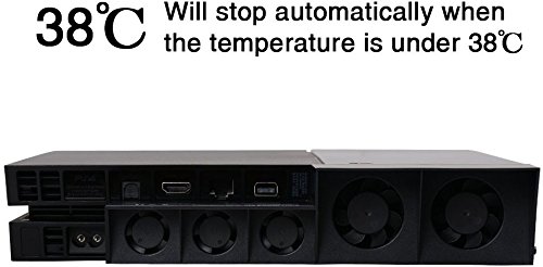 PS4 Cooling Fan,2win2buy USB External Turbo Temperature Control Cooler Cooling 5 Fans for Playstation PS4 Only